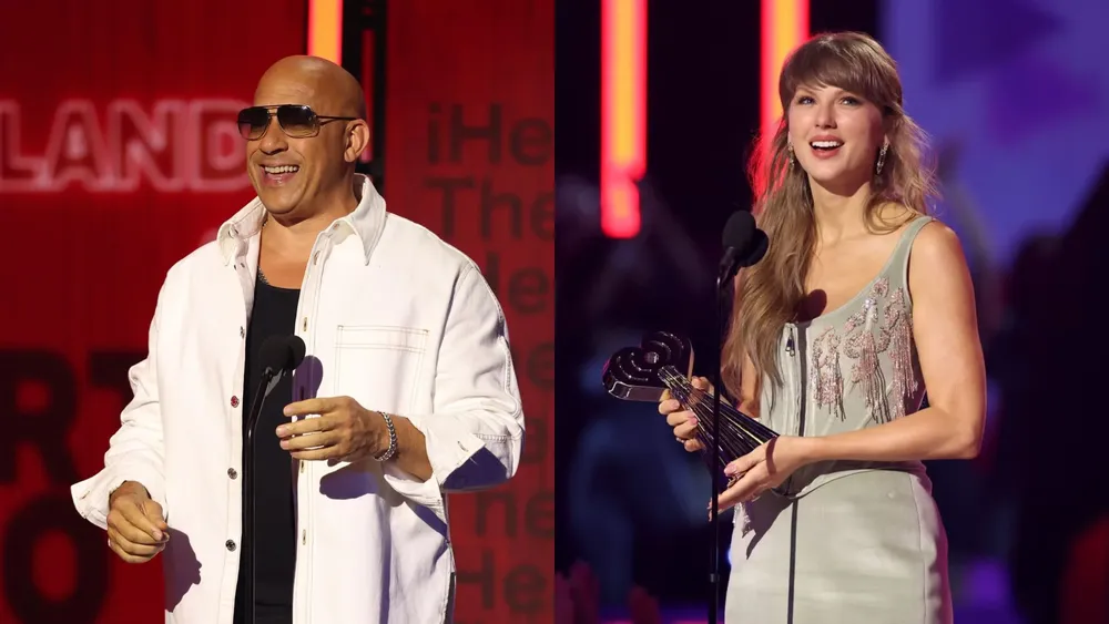 Taylor Swift ayudó a Vin Diesel despues de ganar 7 galardones en los Premios IHeartRadio Music Awards | Foto: Getty
